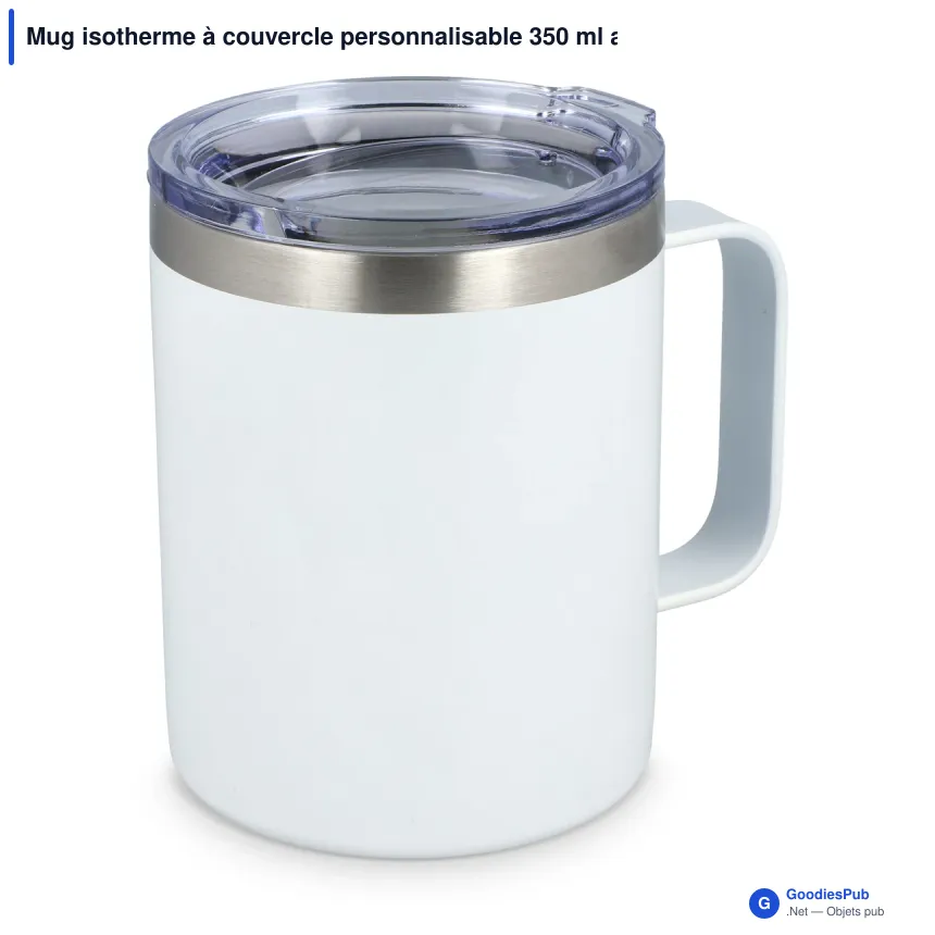 Mug isotherme à couvercle personnalisable 350 ml avec logo - T-ceramic Danube - Image 3