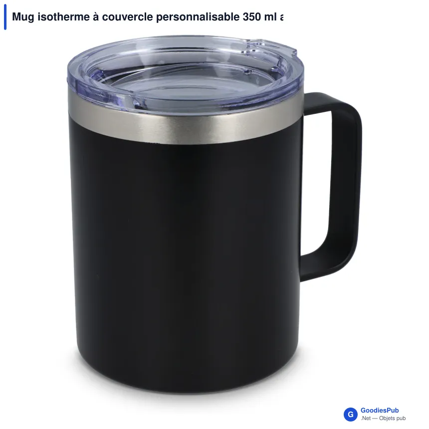 Mug isotherme à couvercle personnalisable 350 ml avec logo - T-ceramic Danube - Image 4