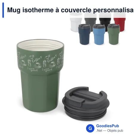 Mug isotherme à couvercle personnalisable 350 ml avec logo - T-ceramic Zambezi