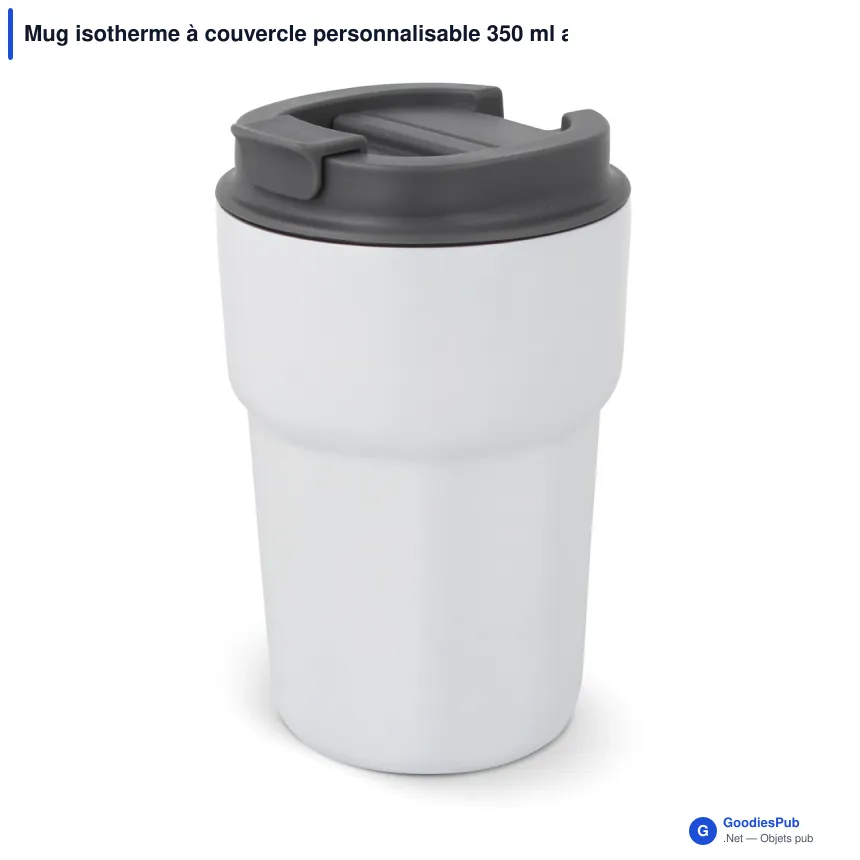 Mug isotherme à couvercle personnalisable 350 ml avec logo - T-ceramic Zambezi - Image 2