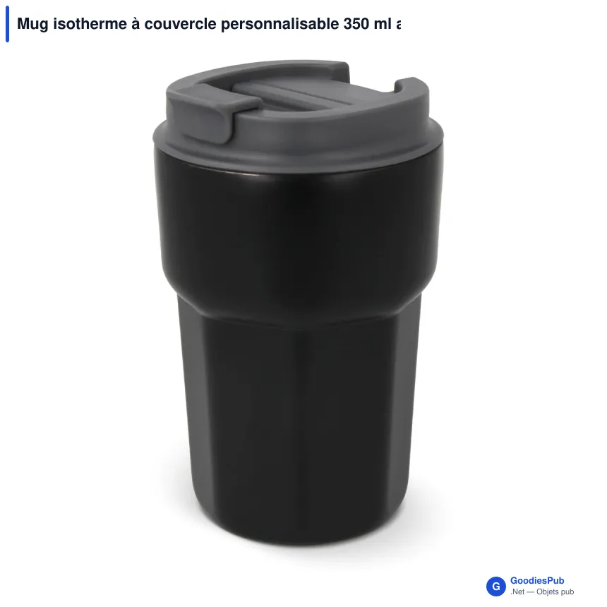 Mug isotherme à couvercle personnalisable 350 ml avec logo - T-ceramic Zambezi - Image 5