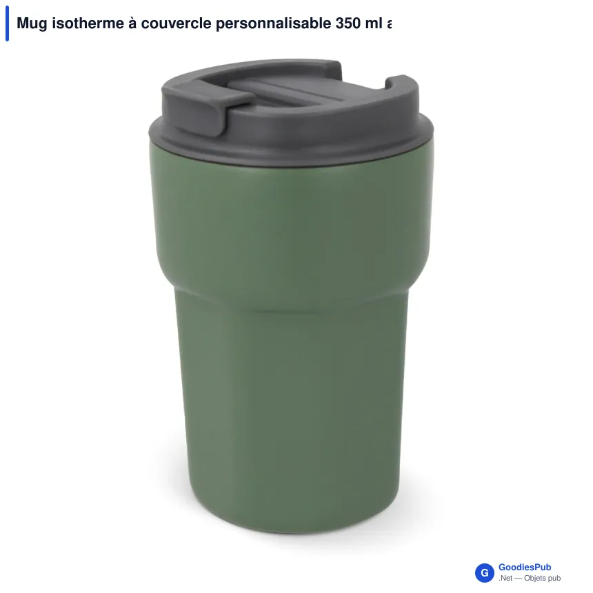 Mug isotherme à couvercle personnalisable 350 ml avec logo - T-ceramic Zambezi - Image 6