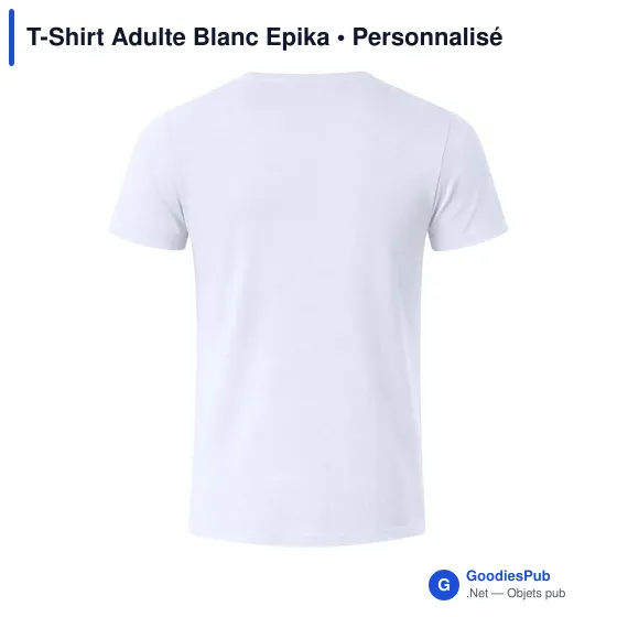 T-Shirt Adulte Blanc Epika - Image 4