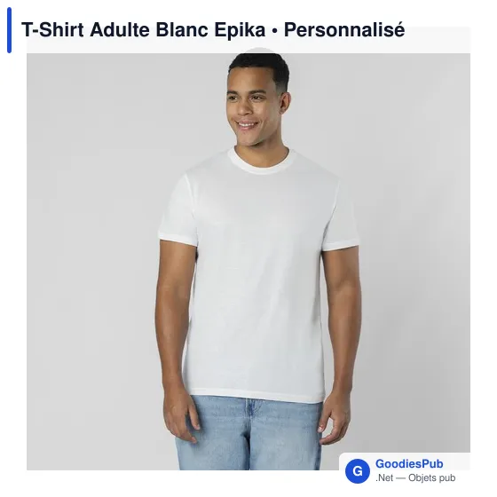 T-Shirt Adulte Blanc Epika - Image 9