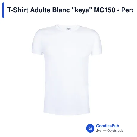 T-Shirt Adulte Blanc "keya" MC150