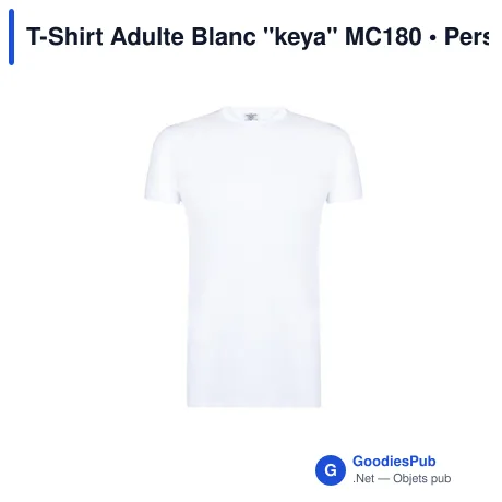 T-Shirt Adulte Blanc "keya" MC180