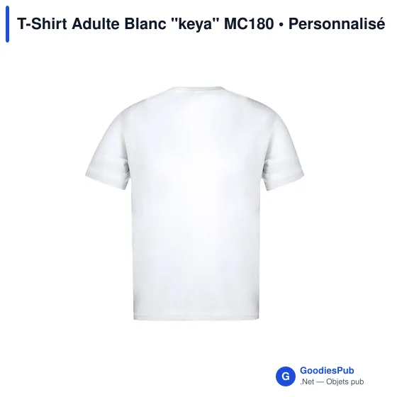 T-Shirt Adulte Blanc "keya" MC180 - Image 11