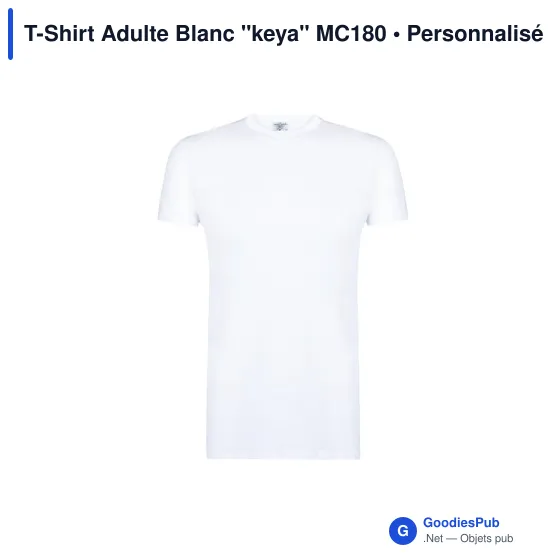 T-Shirt Adulte Blanc "keya" MC180 - Image 9