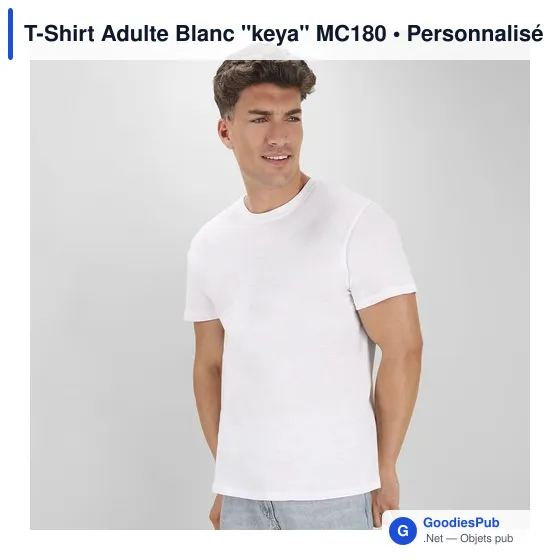T-Shirt Adulte Blanc "keya" MC180 - Image 10