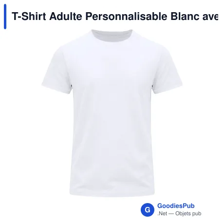 T-Shirt Adulte Personnalisable Blanc avec Logo - Perkins