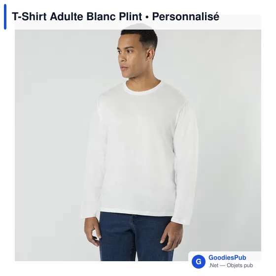 T-Shirt Adulte Blanc Plint - Image 2