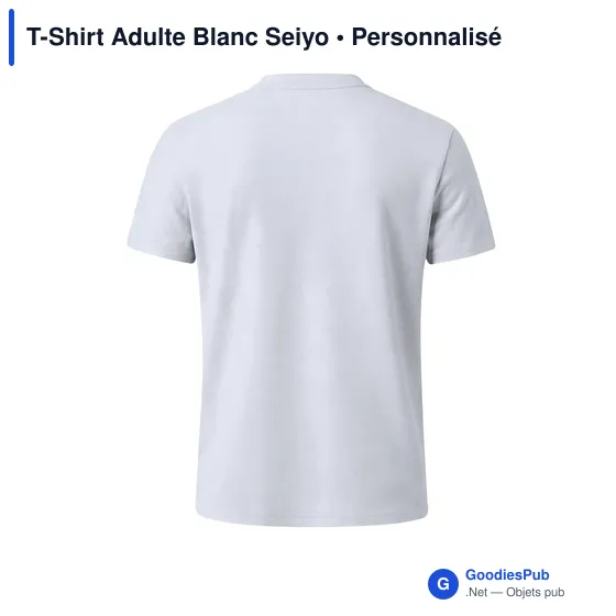 T-Shirt Adulte Blanc Seiyo - Image 11