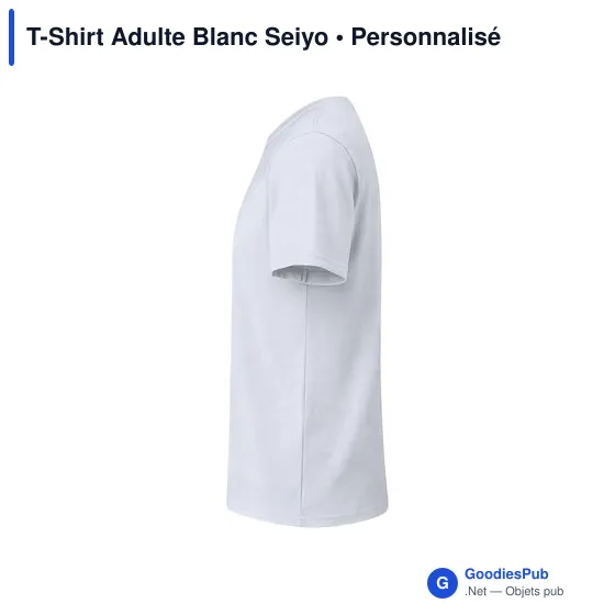 T-Shirt Adulte Blanc Seiyo - Image 12