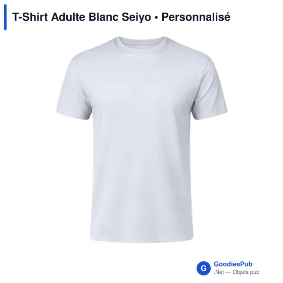 T-Shirt Adulte Blanc Seiyo - Image 9
