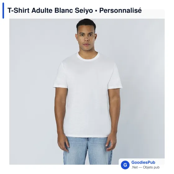 T-Shirt Adulte Blanc Seiyo - Image 10