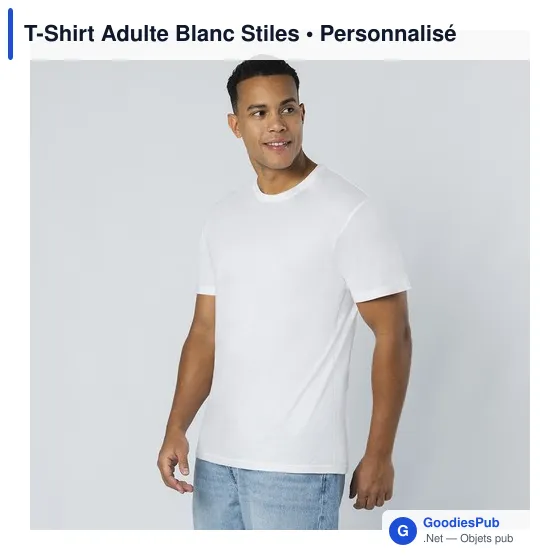 T-Shirt Adulte Blanc Stiles - Image 2