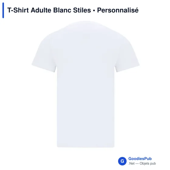 T-Shirt Adulte Blanc Stiles - Image 9