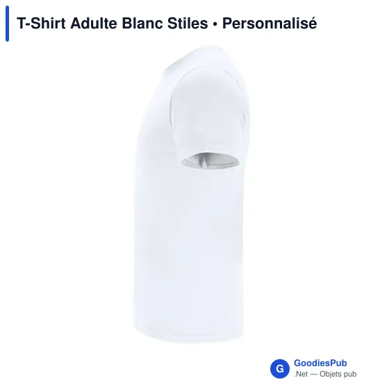 T-Shirt Adulte Blanc Stiles - Image 10