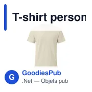T-shirt personnalisable bleu marine avec logo pour entreprise - Miniature 1