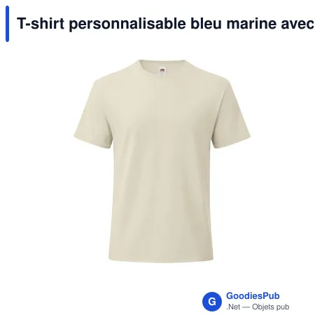 T-shirt personnalisable bleu marine avec logo pour entreprise