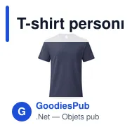 T-shirt personnalisable bleu marine avec logo pour entreprise - Miniature 11