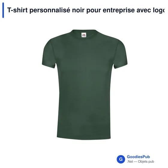 T-shirt personnalisé noir pour entreprise avec logo - Image 1