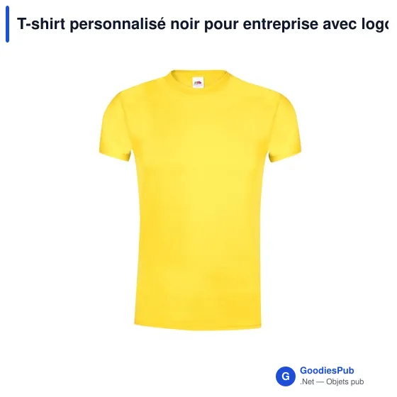 T-shirt personnalisé noir pour entreprise avec logo - Image 11