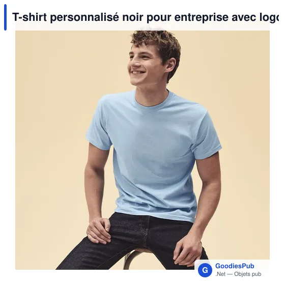 T-shirt personnalisé noir pour entreprise avec logo - Image 12