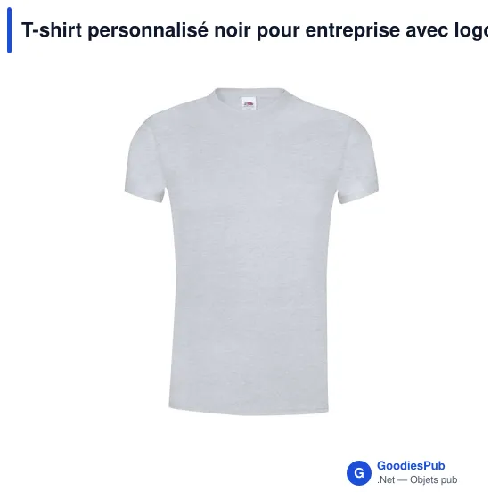 T-shirt personnalisé noir pour entreprise avec logo - Image 6