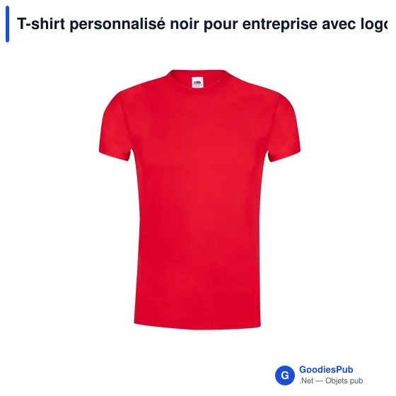 T-shirt personnalisé noir pour entreprise avec logo - Image 8