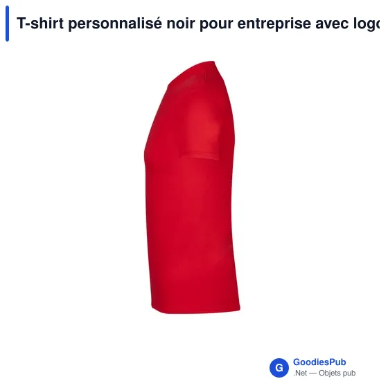 T-shirt personnalisé noir pour entreprise avec logo - Image 9