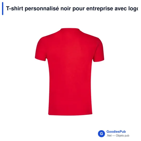 T-shirt personnalisé noir pour entreprise avec logo - Image 10