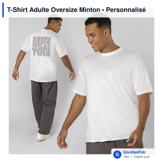 T-Shirt Adulte Oversize Minton - Image 2