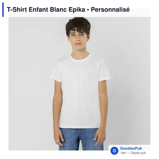 T-Shirt Enfant Blanc Epika - Image 9