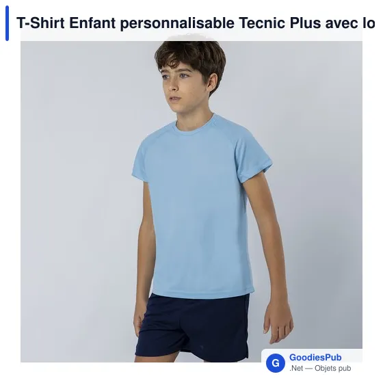 T-Shirt Enfant personnalisable Tecnic Plus avec logo - Image 2