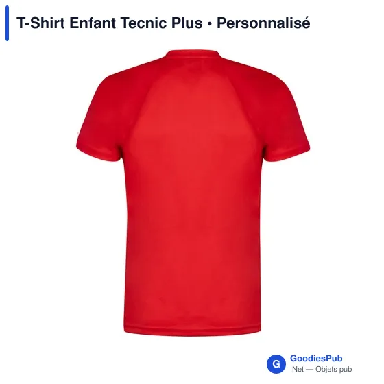 T-Shirt Enfant personnalisable Tecnic Plus avec logo - Image 4