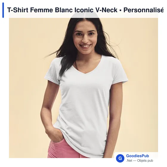 T-shirt personnalisable pour entreprise avec logo - Iconic V-Neck - Image 12