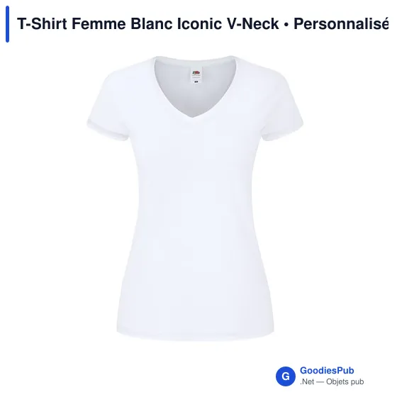 T-shirt personnalisable pour entreprise avec logo - Iconic V-Neck - Image 6