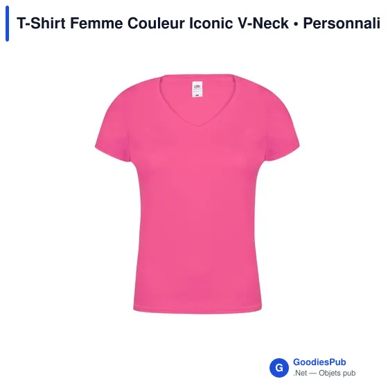 T-shirt personnalisable pour entreprise avec logo - modèle Iconic V-Neck - Image 6