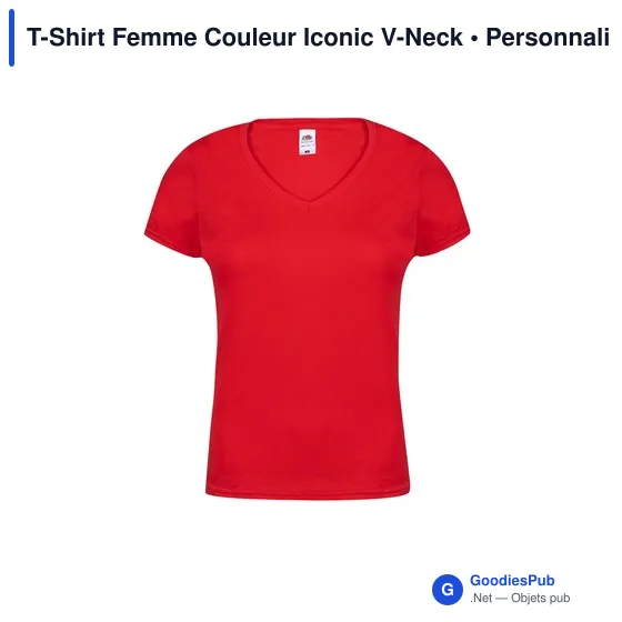 T-shirt personnalisable pour entreprise avec logo - modèle Iconic V-Neck - Image 8