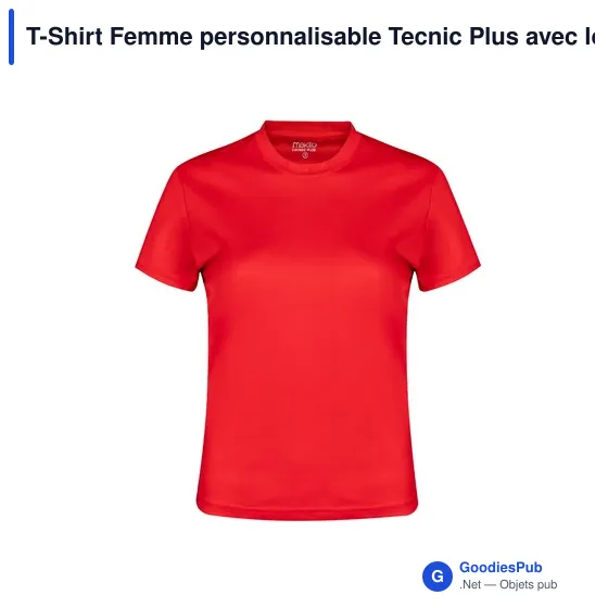 T-Shirt Femme personnalisable Tecnic Plus avec logo - Image 9
