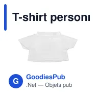 T-shirt personnalisable pour peluche avec logo - T-shirt pour peluche - Miniature 1
