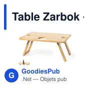 Table pliante personnalisable Zarbok avec logo pour le camping - Miniature 1