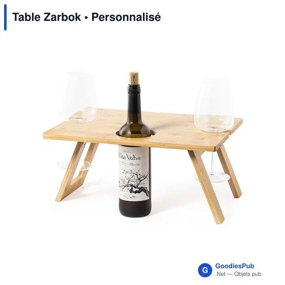 Table pliante personnalisable Zarbok avec logo pour le camping - Image 2