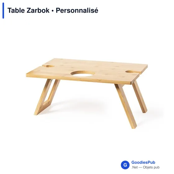 Table pliante personnalisable Zarbok avec logo pour le camping - Image 4