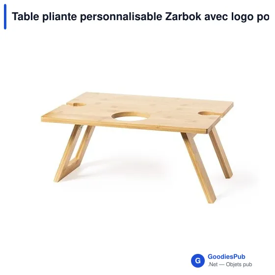 Table pliante personnalisable Zarbok avec logo pour le camping - Image 5
