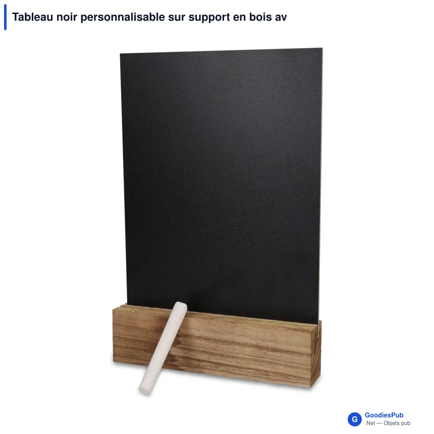 Tableau noir personnalisable sur support en bois avec logo - Nature - Image 2
