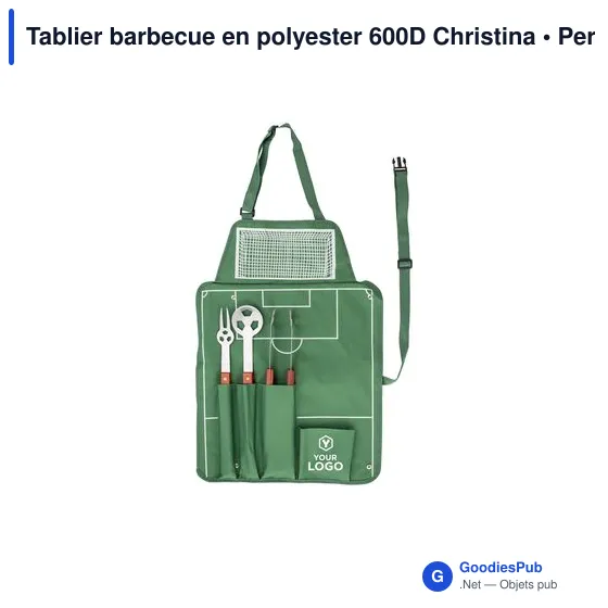 Tablier barbecue en polyester 600D Christina - Image 4