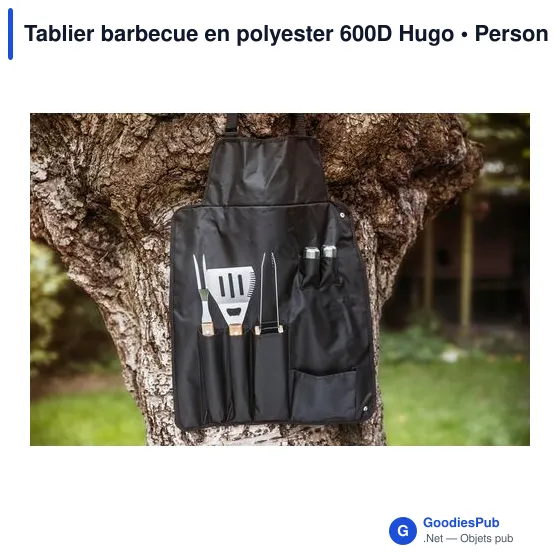 Tablier barbecue en polyester 600D Hugo - Image 4