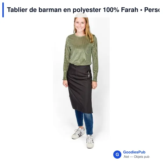 Tablier de barman personnalisable avec logo - Farah - Image 3